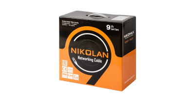 Кабель NIKOLAN S/FTP, 4 пары, Кат.6a,
23 AWG, внутренний, LSZH, 305м/100м 